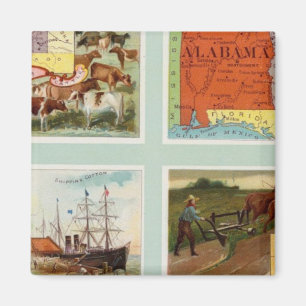 Territory of Wyoming, Alabama, Louisiana, Kansas Magnet