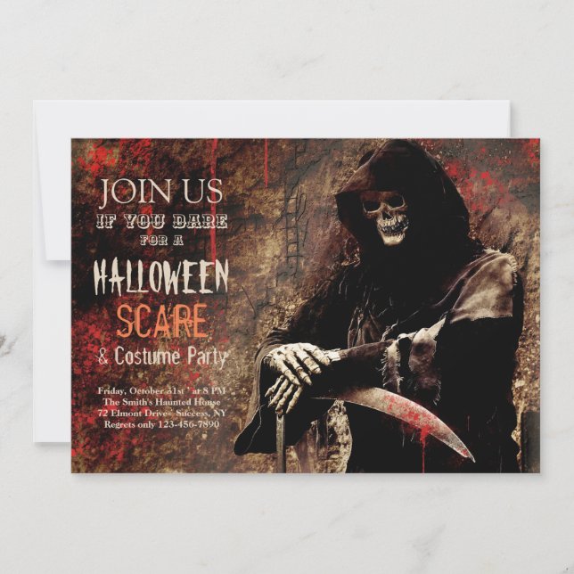 Terror Halloween Party Invitations (Front)