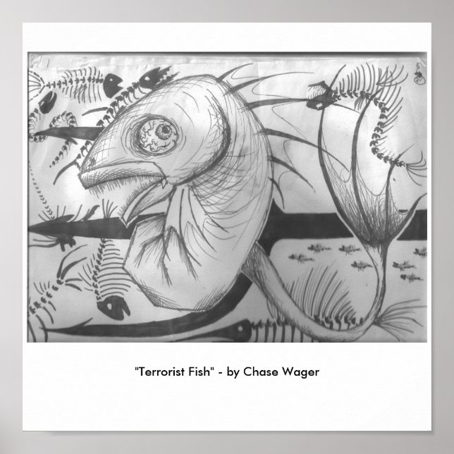 "Terrorist Fish" Poster (Front)