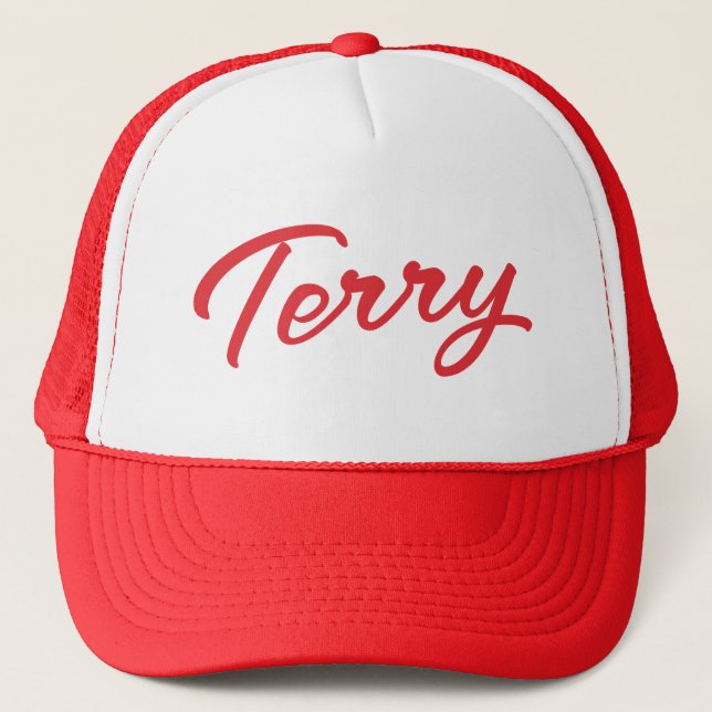 Terry Custom Red Trucker Hat (Front)