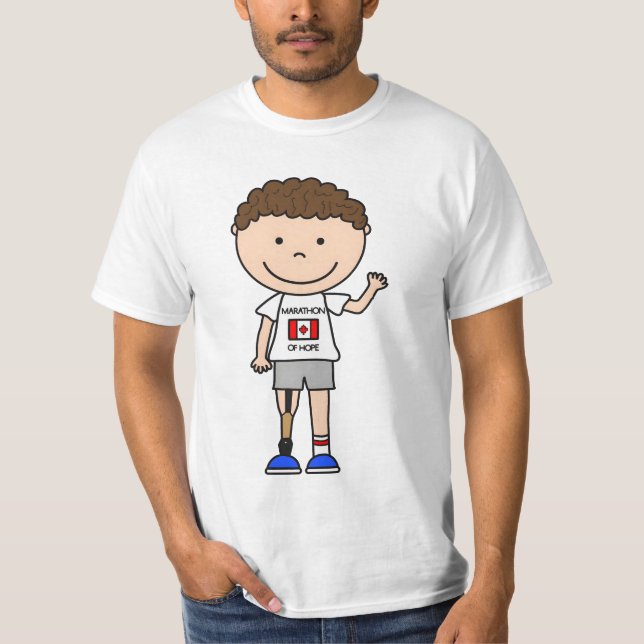 " Terry Fox Clipart - Terry Fox Drawing" T-Shirt (Front)
