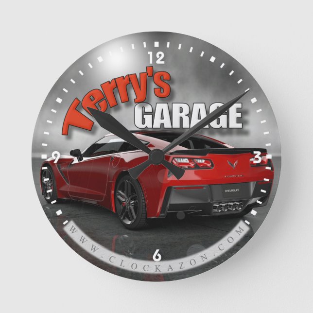 Terry's Garage Corvette Wall Clock (Front)