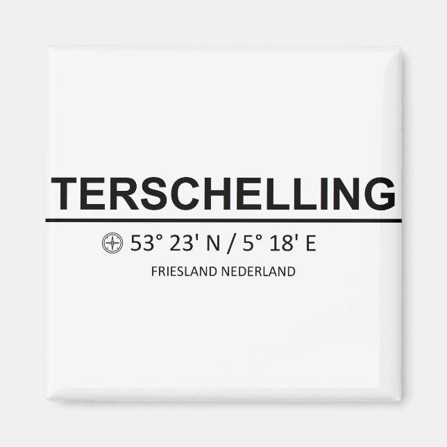 Terschelling Coordinaten - Terschelling Coordinate Magnet (Front)