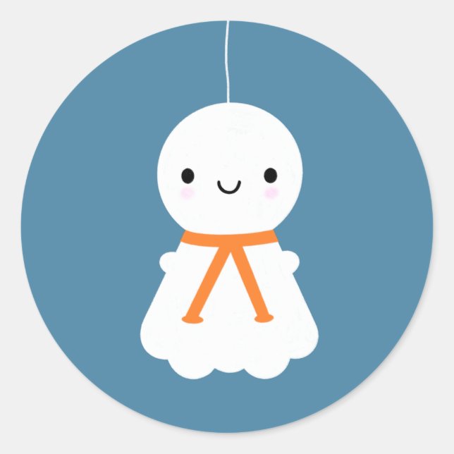 Teru Teru Bozu - Kawaii Japanese Dolls Classic Round Sticker (Front)
