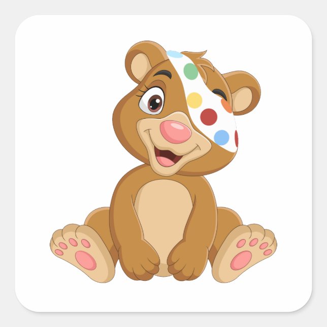 Tesco Pudsey Bear  Square Sticker (Front)