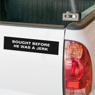 Tesla - Bought Before He Was A Jerk - black Bumper Sticker