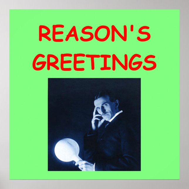 tesla christmas poster (Front)