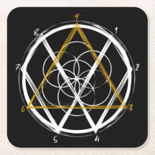 Tesla Code  Square Paper Coaster