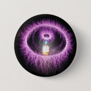 Tesla Coil 6 Cm Round Badge