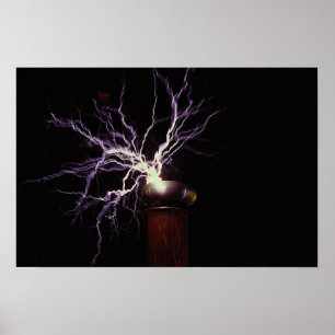 Tesla coil arcing poster