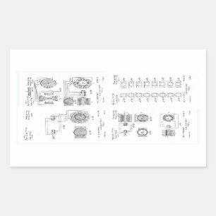 Tesla Elecro-Magnet Motor Patent US381968 p 1-4 Rectangular Sticker