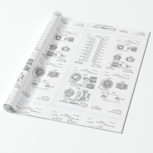 Tesla Elecro-Magnet Motor Patent US381968 p 1-4 Wrapping Paper