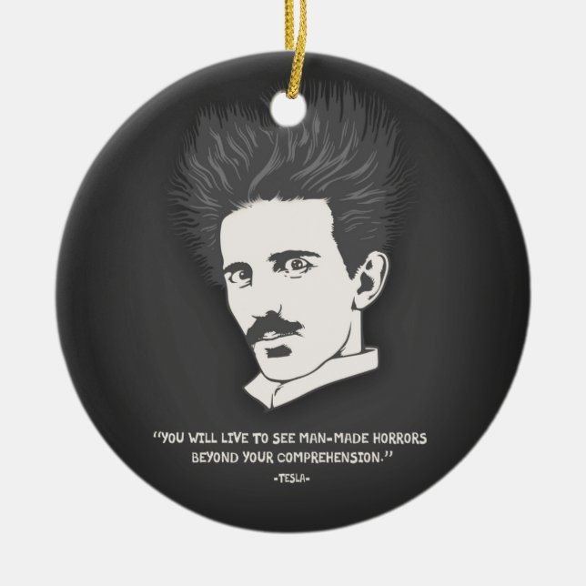 Tesla -Horror Ceramic Ornament (Front)