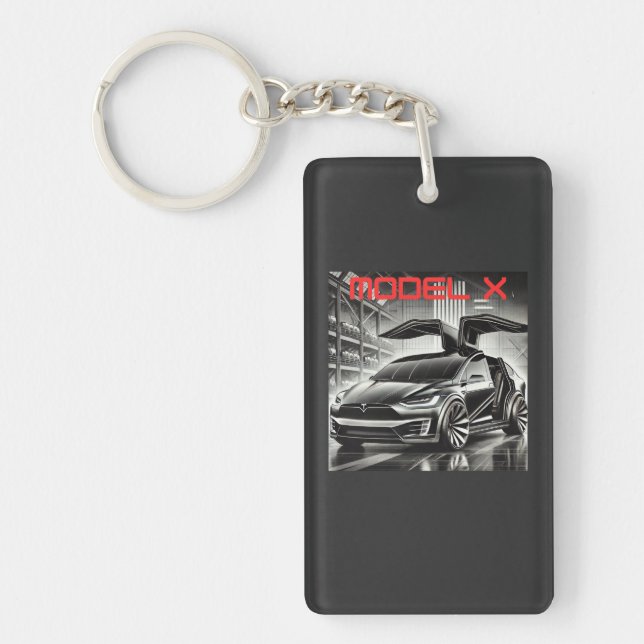 Tesla Model X Electric SUV Design | Futuristic EV Key Ring (Front)