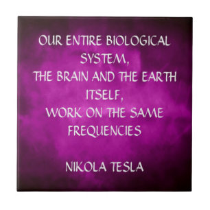 Tesla Quote On Purple Ceramic Tile