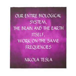 Tesla Quote On Purple Notepad