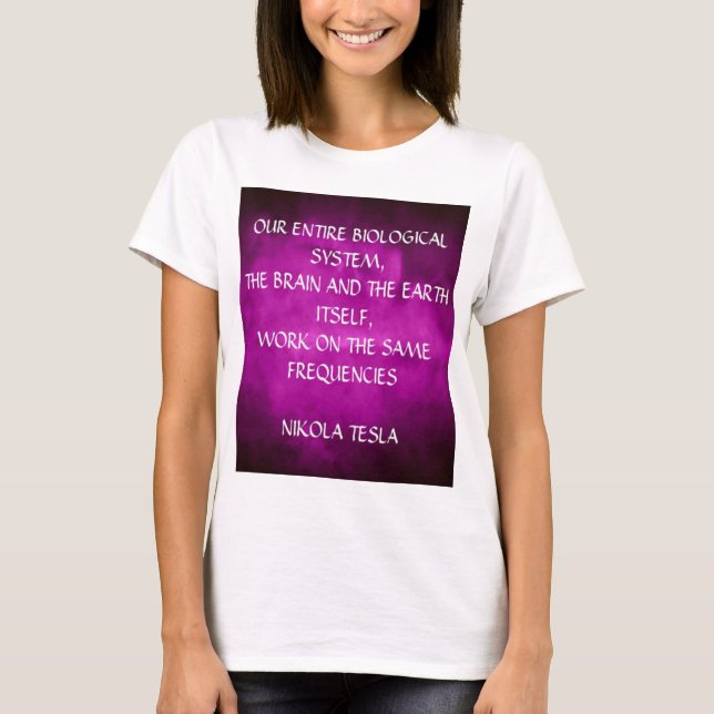 Tesla Quote On Purple T-Shirt (Front)
