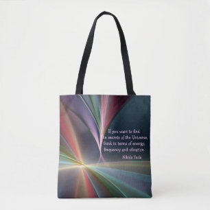 Tesla Quote Secret of the Universe Personalize Tote Bag