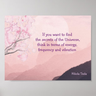 Tesla Quote Secrets of the Universe Poster