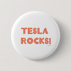Tesla Rocks! 6 Cm Round Badge