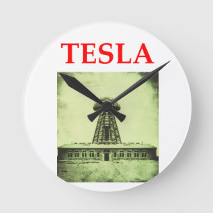tesla round clock