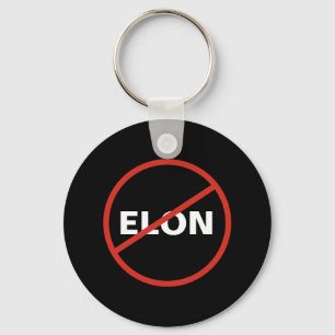 Tesla - Simple ANTI ELON - black Key Ring
