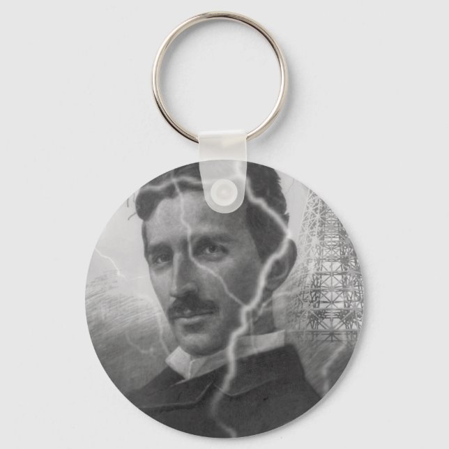 Tesla, The Lightning Man Key Ring (Front)