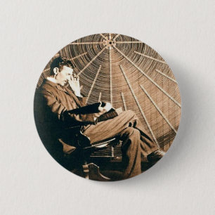 Tesla Thinking 6 Cm Round Badge