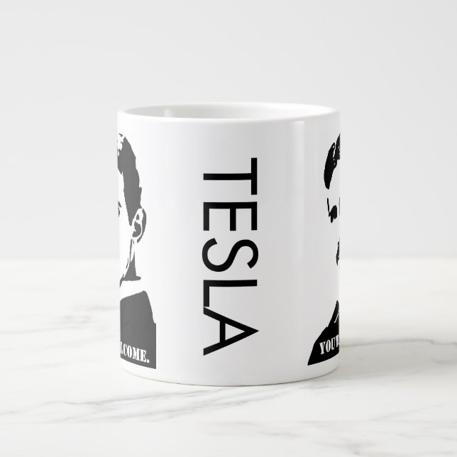 Tesla (You're Welcome.) Large Coffee Mug (Front)