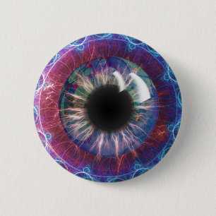 Tesla's Eye Fractal Design 6 Cm Round Badge