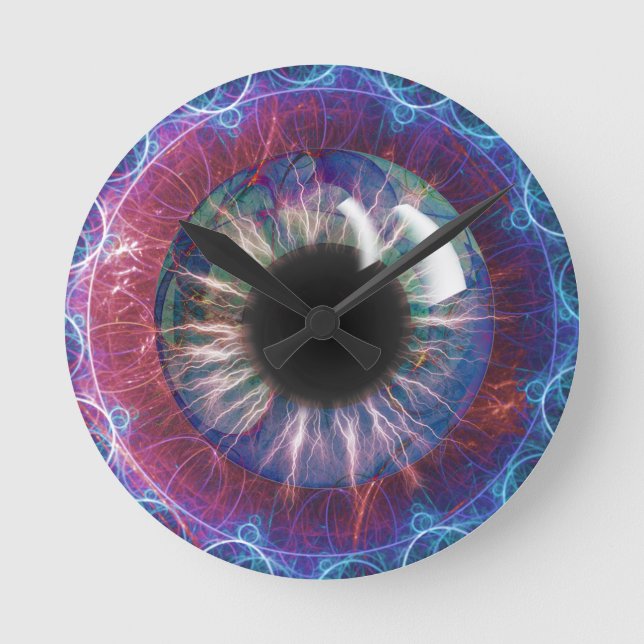 Tesla's Eye Wall Clocl Round Clock (Front)