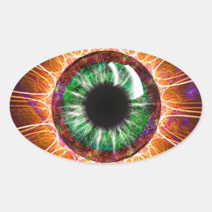 Tesla's Other Eye Fractal Art Oval Sticker