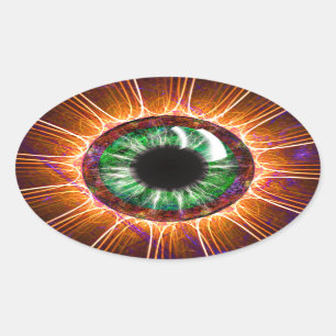 Tesla's Other Eye Fractal Art Oval Sticker
