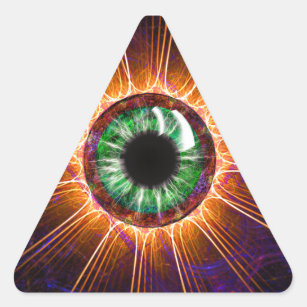 Tesla's Other Eye Fractal Art Triangle Sticker