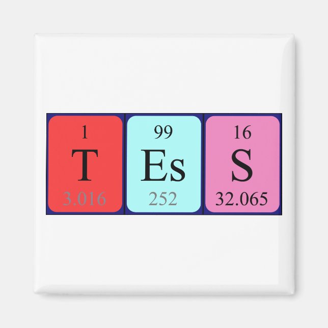 Tess periodic table name magnet (Front)