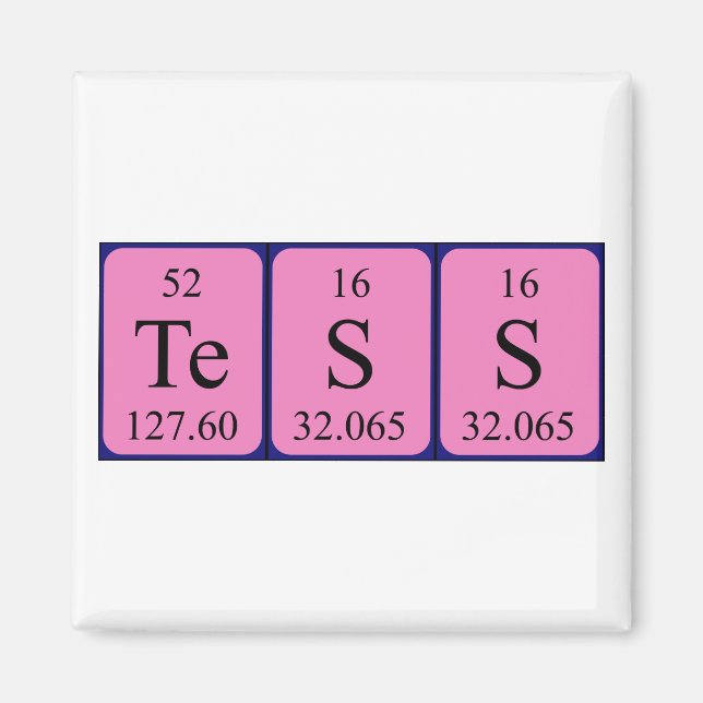 Tess periodic table name magnet (Front)