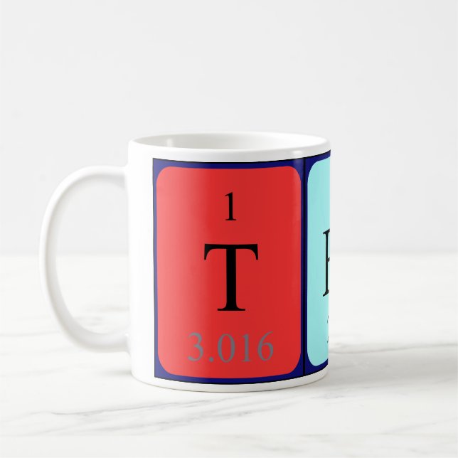 Tess periodic table name mug (Left)