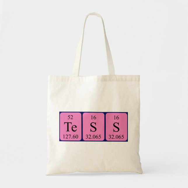 Tess periodic table name tote bag (Front)