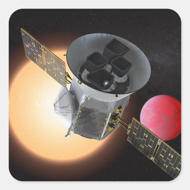 TESS Planet Hunter Spacecraft Square Sticker (Front)