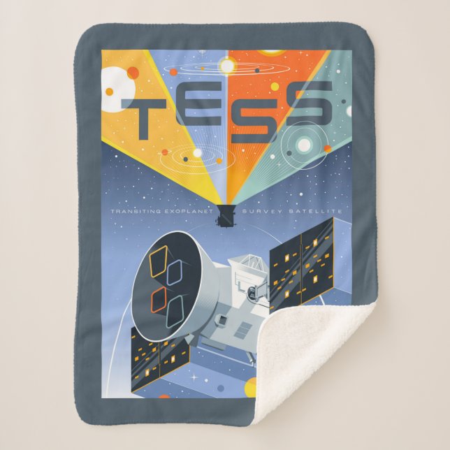 Tess Space Telescope Poster. Sherpa Blanket (Front)