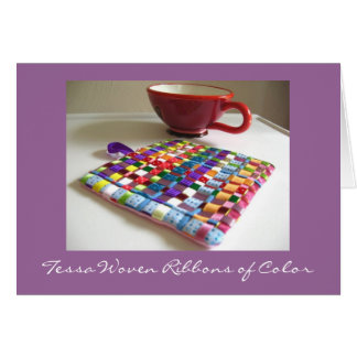 Tessa Woven Ribbons of Colour Card