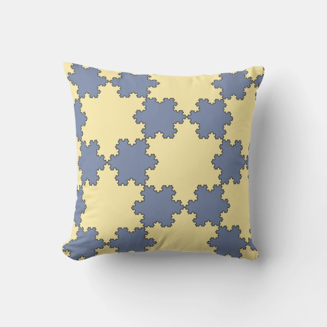 Tessellated Koch Snowflakes (Fractal Pattern) Cushion (Front)