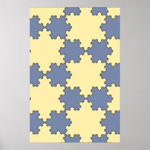 Tessellated Koch Snowflakes (Fractal Pattern) Poster