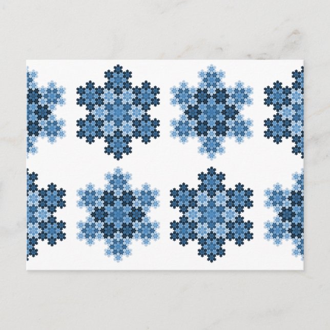 Tessellated Koch Snowflakes Postcard (Front)