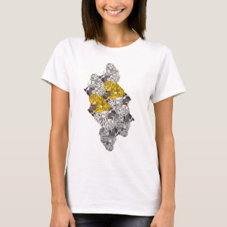 Tessellation of tiger and bat tiles (YWGL_BW) T-Shirt