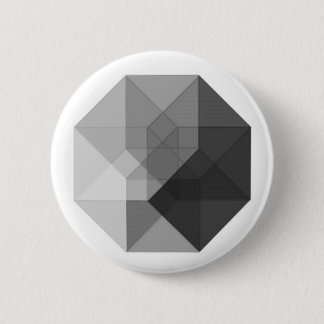 Tesseract (greyscale) 6 cm round badge