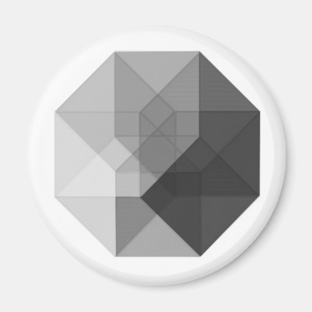 Tesseract (greyscale) magnet (Front)