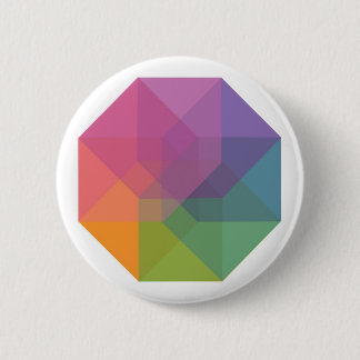 Tesseract (pastel rainbow) 6 cm round badge