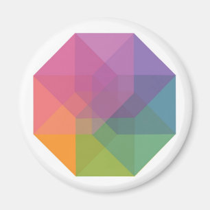 Tesseract (pastel rainbow) magnet