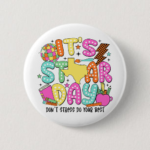 Test Day Dont Stress Do Your Best Testing Teacher 6 Cm Round Badge